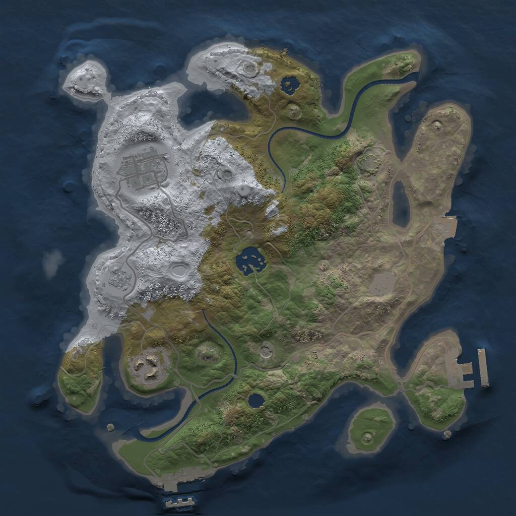 Rust Map: Procedural Map, Size: 2750, Seed: 4654, 9 Monuments