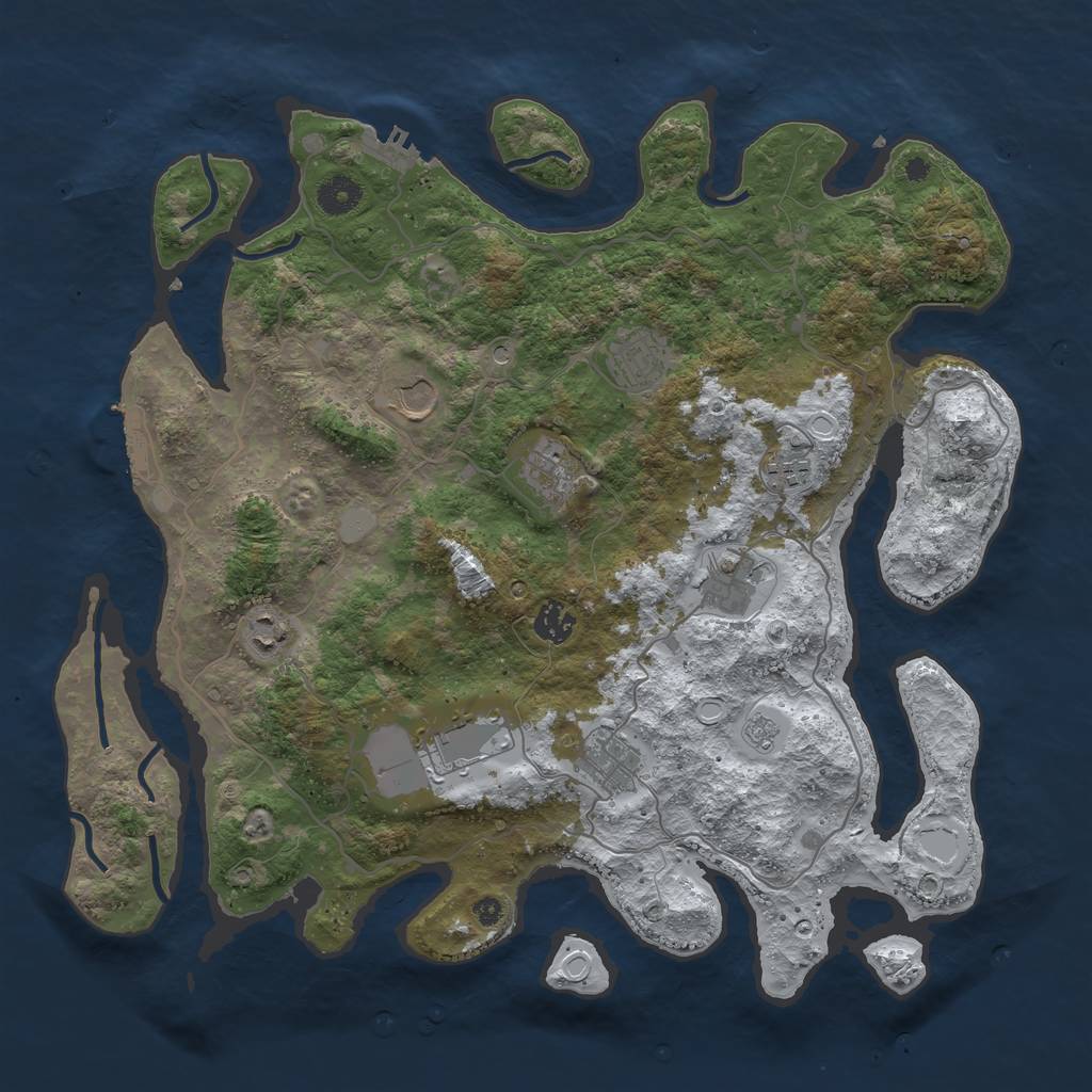 Rust Map: Procedural Map, Size: 4000, Seed: 589326, 18 Monuments