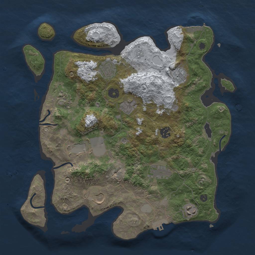 Rust Map: Procedural Map, Size: 3500, Seed: 556449794, 18 Monuments