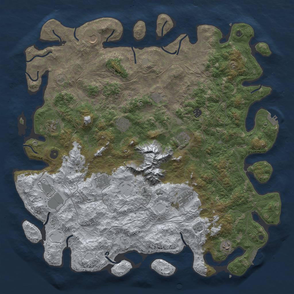 Rust Map: Procedural Map, Size: 5000, Seed: 707, 20 Monuments