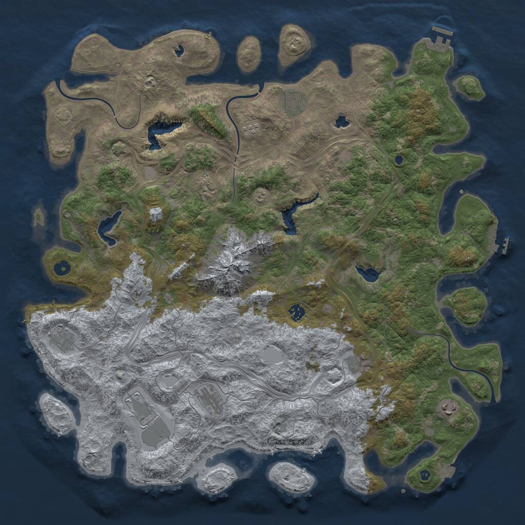Rust Map: Procedural Map, Size: 5000, Seed: 707, 15 Monuments