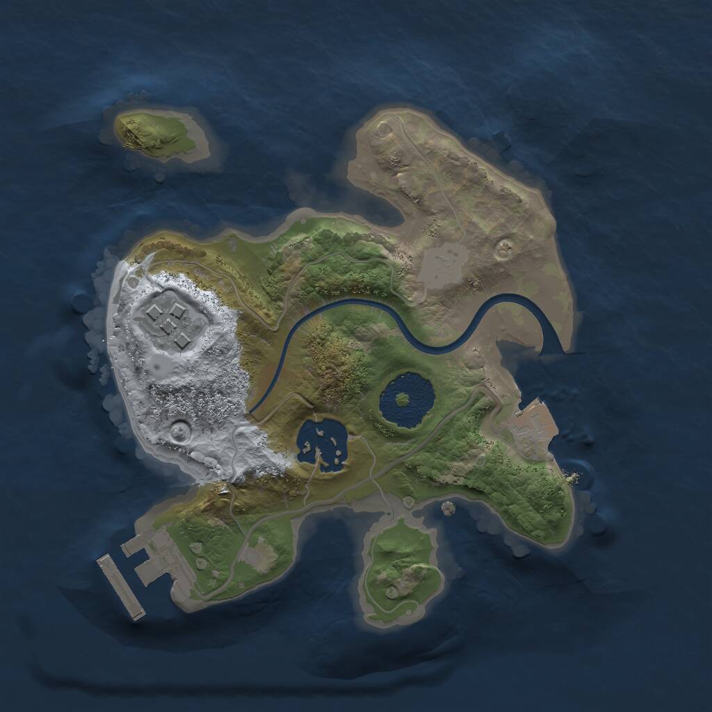 Rust Map: Procedural Map, Size: 2000, Seed: 1175309715, 4 Monuments