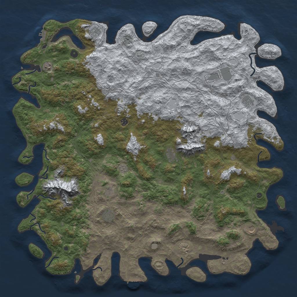 Rust Map: Procedural Map, Size: 6000, Seed: 23567613, 20 Monuments