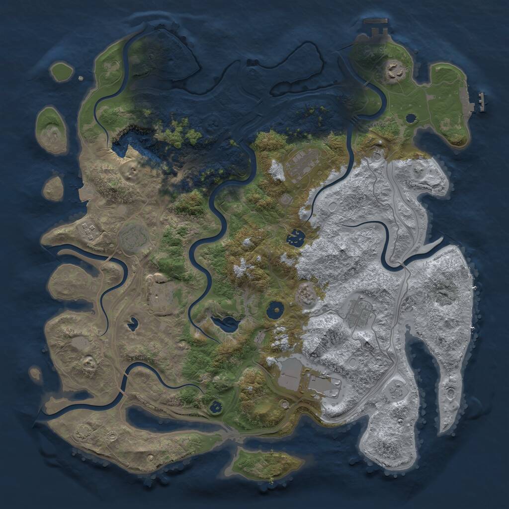 Rust Map: Procedural Map, Size: 4300, Seed: 723, 14 Monuments