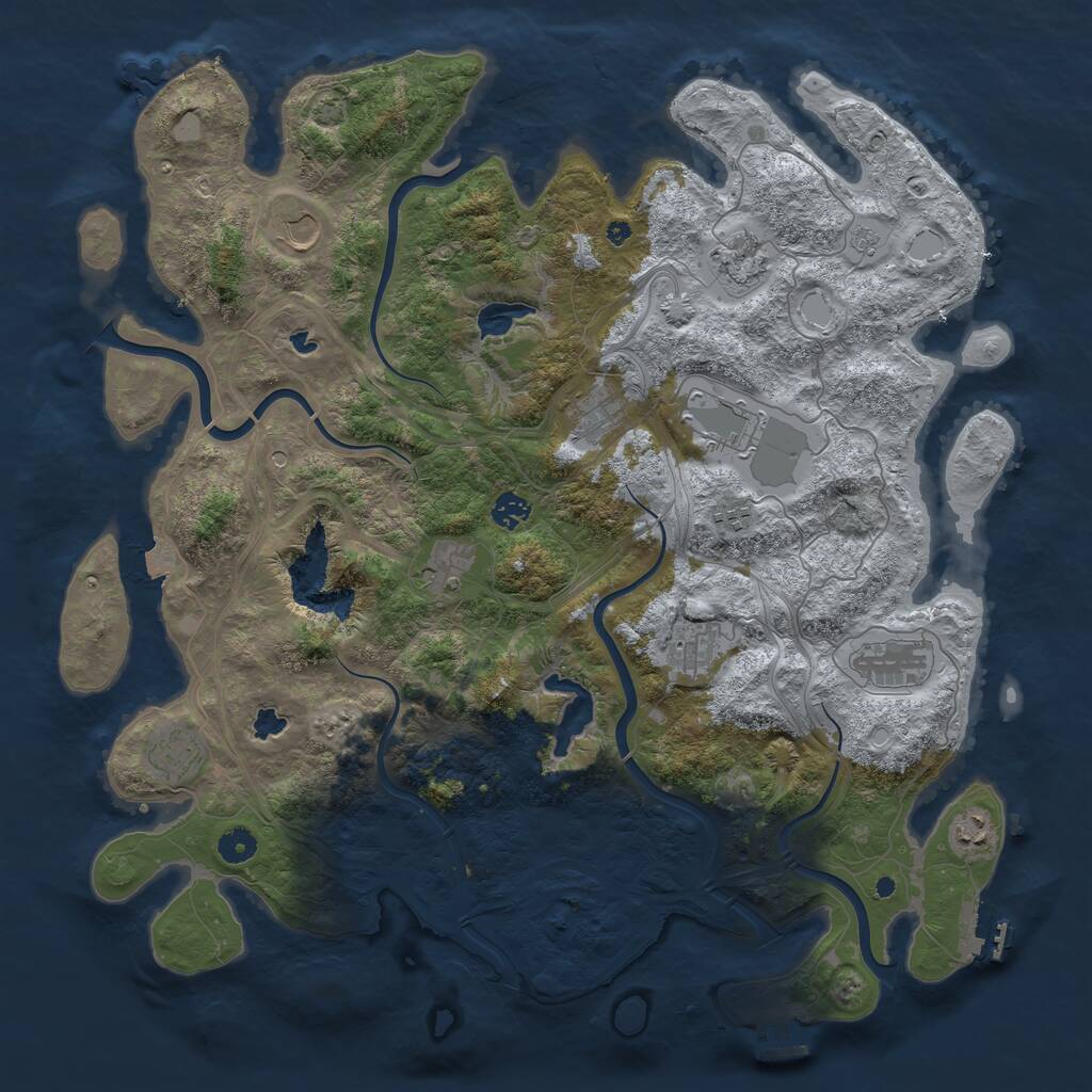 Rust Map: Procedural Map, Size: 4500, Seed: 34321, 17 Monuments