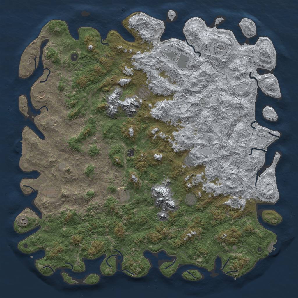 Rust Map: Procedural Map, Size: 6000, Seed: 110267, 20 Monuments