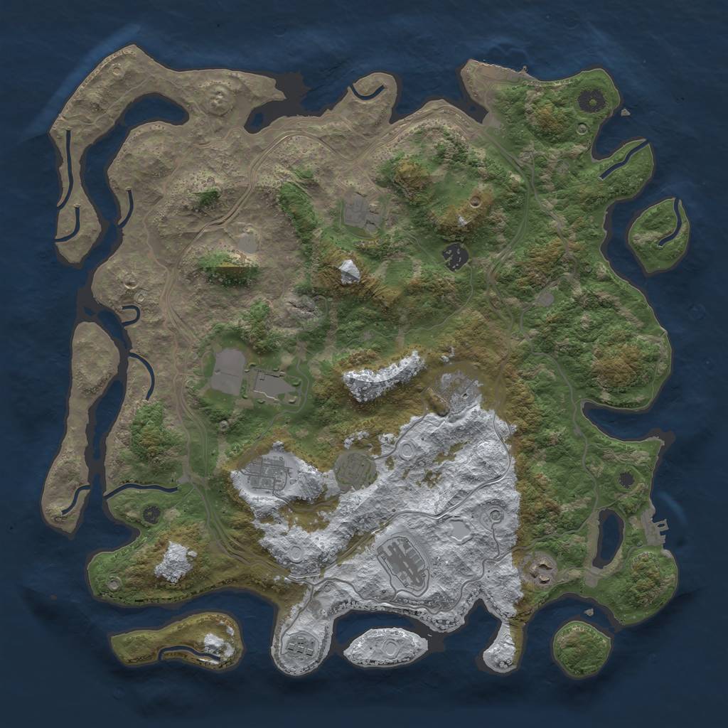 Rust Map: Procedural Map, Size: 4250, Seed: 6355994, 17 Monuments
