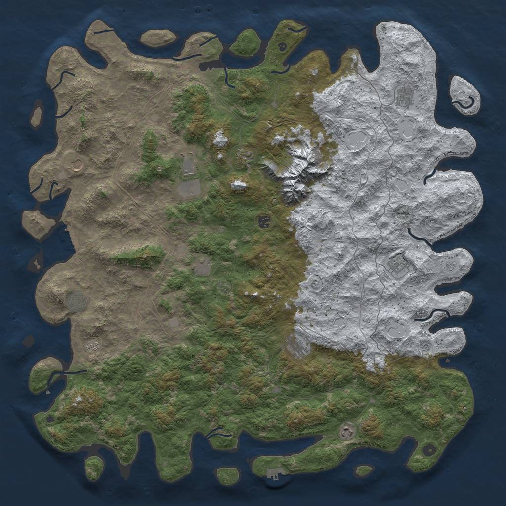 Rust Map: Procedural Map, Size: 6000, Seed: 41279, 20 Monuments