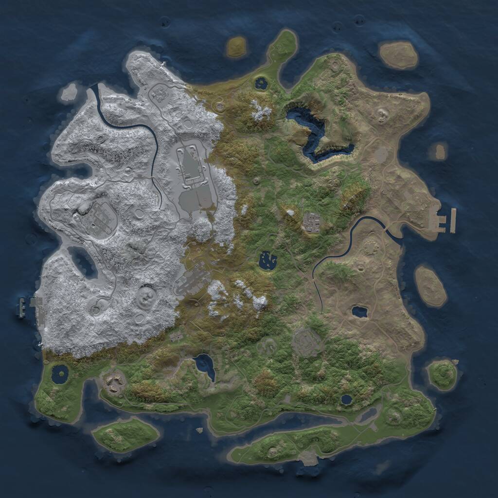 Rust Map: Procedural Map, Size: 4000, Seed: 931369, 13 Monuments