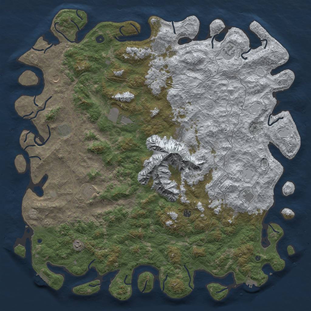Rust Map: Procedural Map, Size: 6000, Seed: 21624042, 20 Monuments