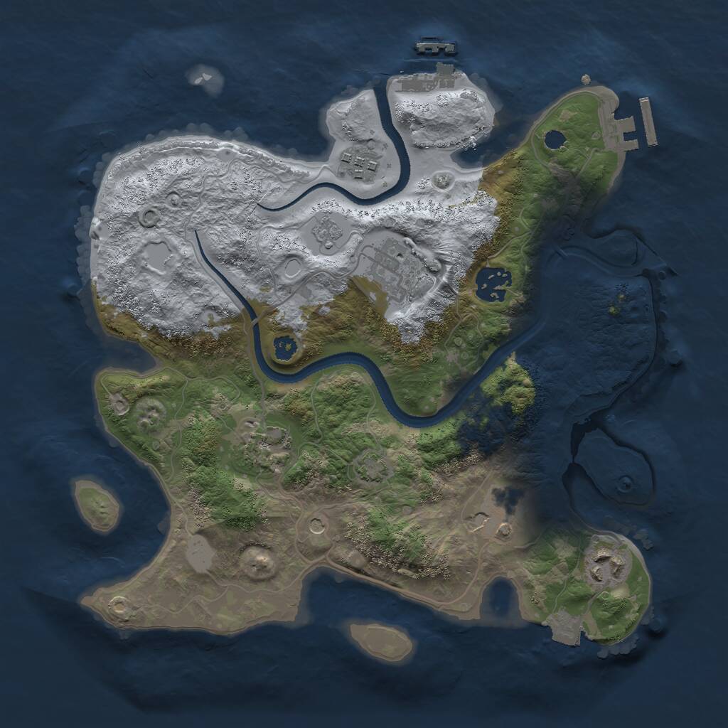 Rust Map: Procedural Map, Size: 3000, Seed: 21315, 12 Monuments