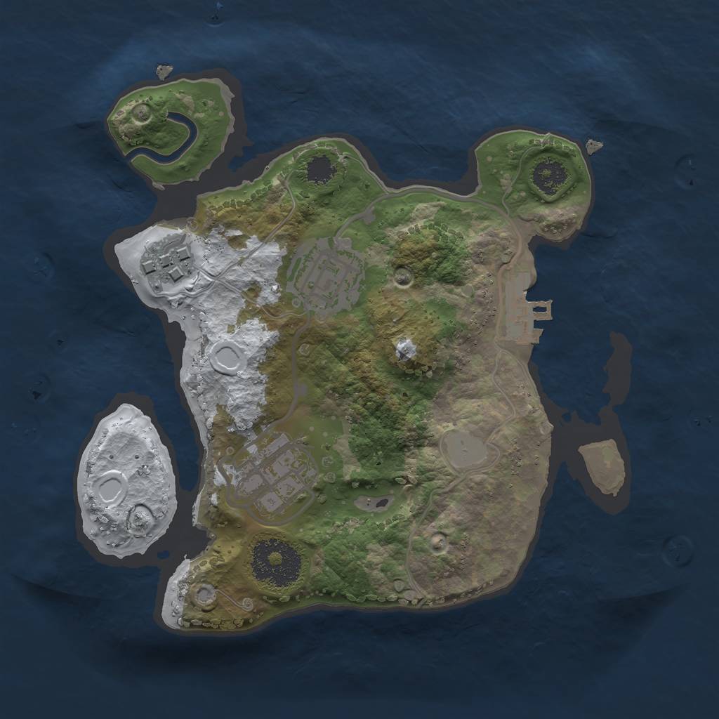 Rust Map: Procedural Map, Size: 2200, Seed: 300, 9 Monuments