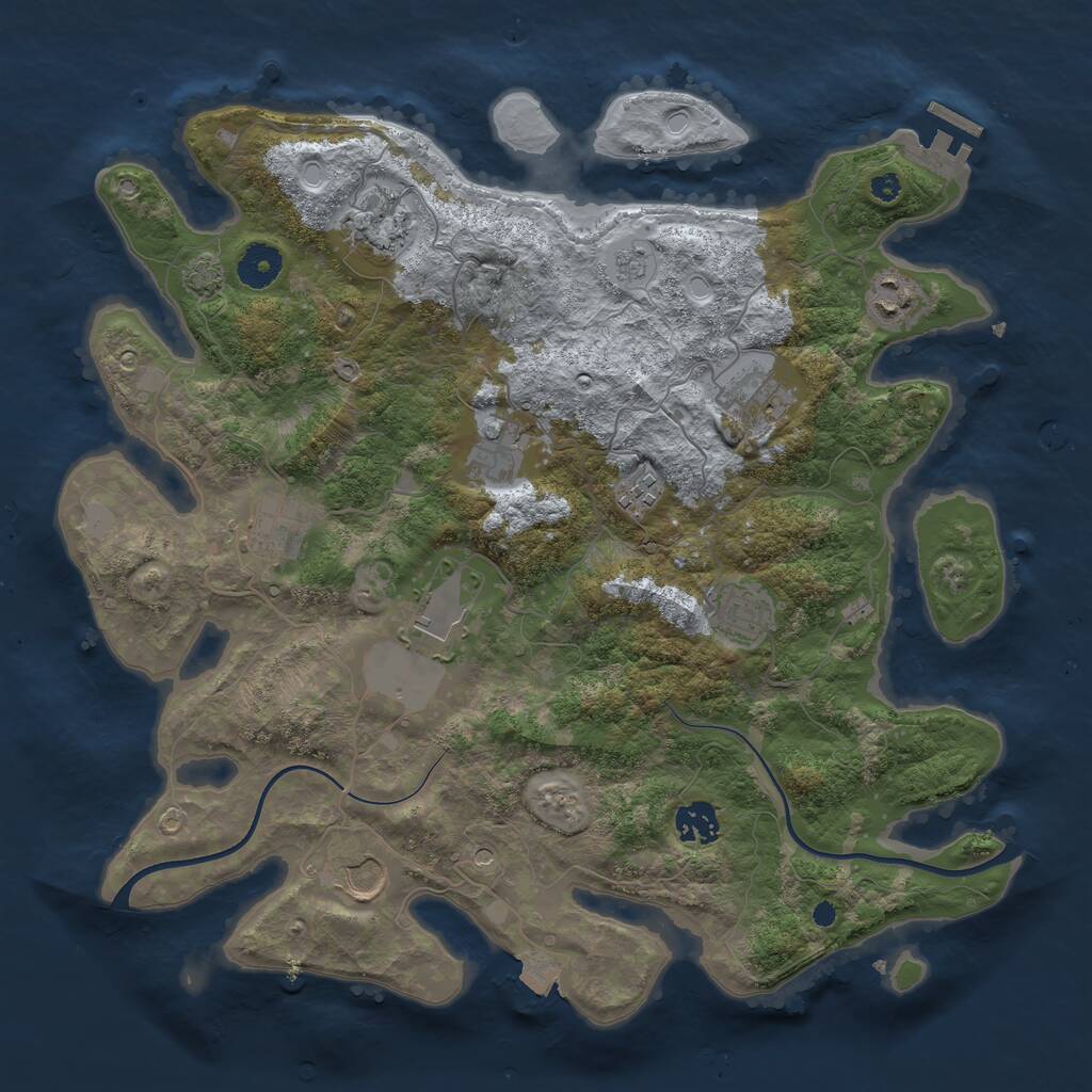 Rust Map: Procedural Map, Size: 3750, Seed: 189943729, 15 Monuments