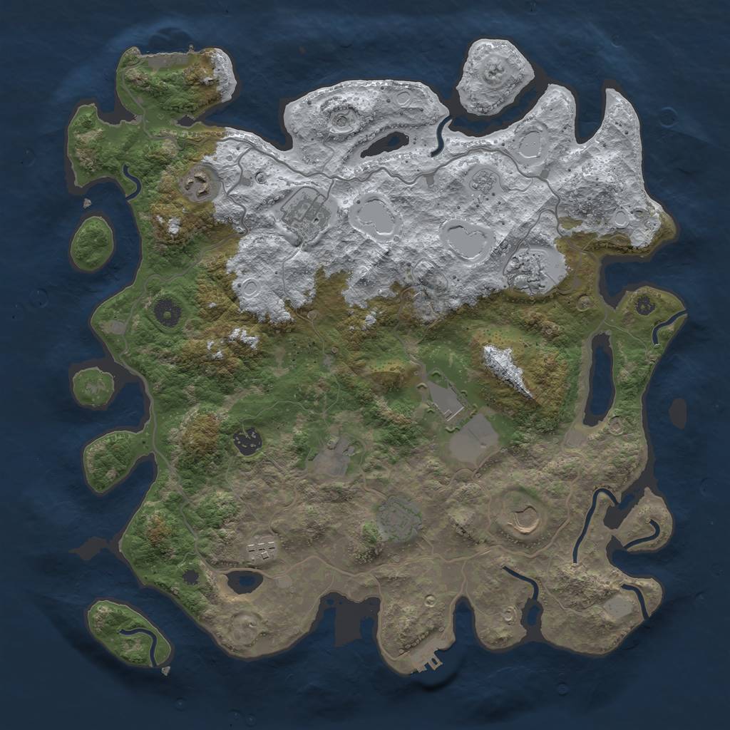 Rust Map: Procedural Map, Size: 4000, Seed: 567384, 18 Monuments