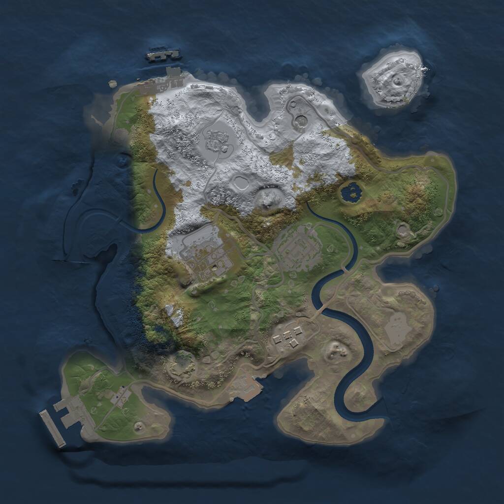 Rust Map: Procedural Map, Size: 2500, Seed: 623625, 9 Monuments