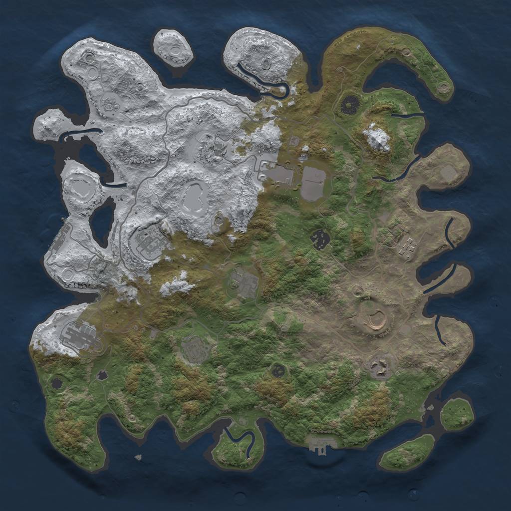 Rust Map: Procedural Map, Size: 4000, Seed: 19588, 19 Monuments