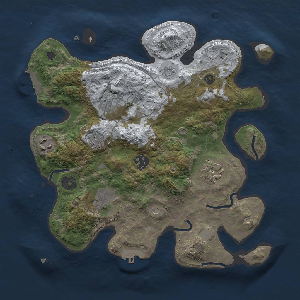 Rust Map: Procedural Map, Size: 3000, Seed: 1451475127, 15 Monuments