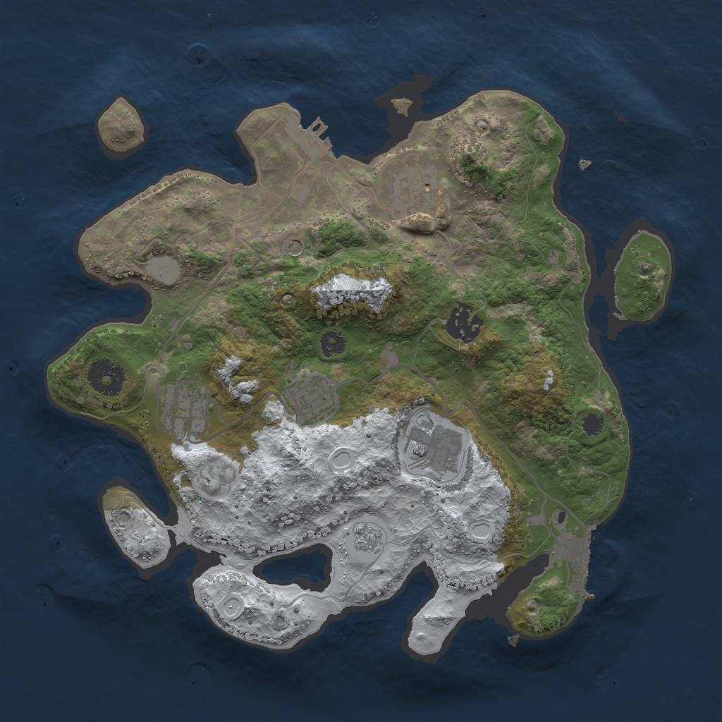 Rust Map: Procedural Map, Size: 3000, Seed: 19990, 14 Monuments
