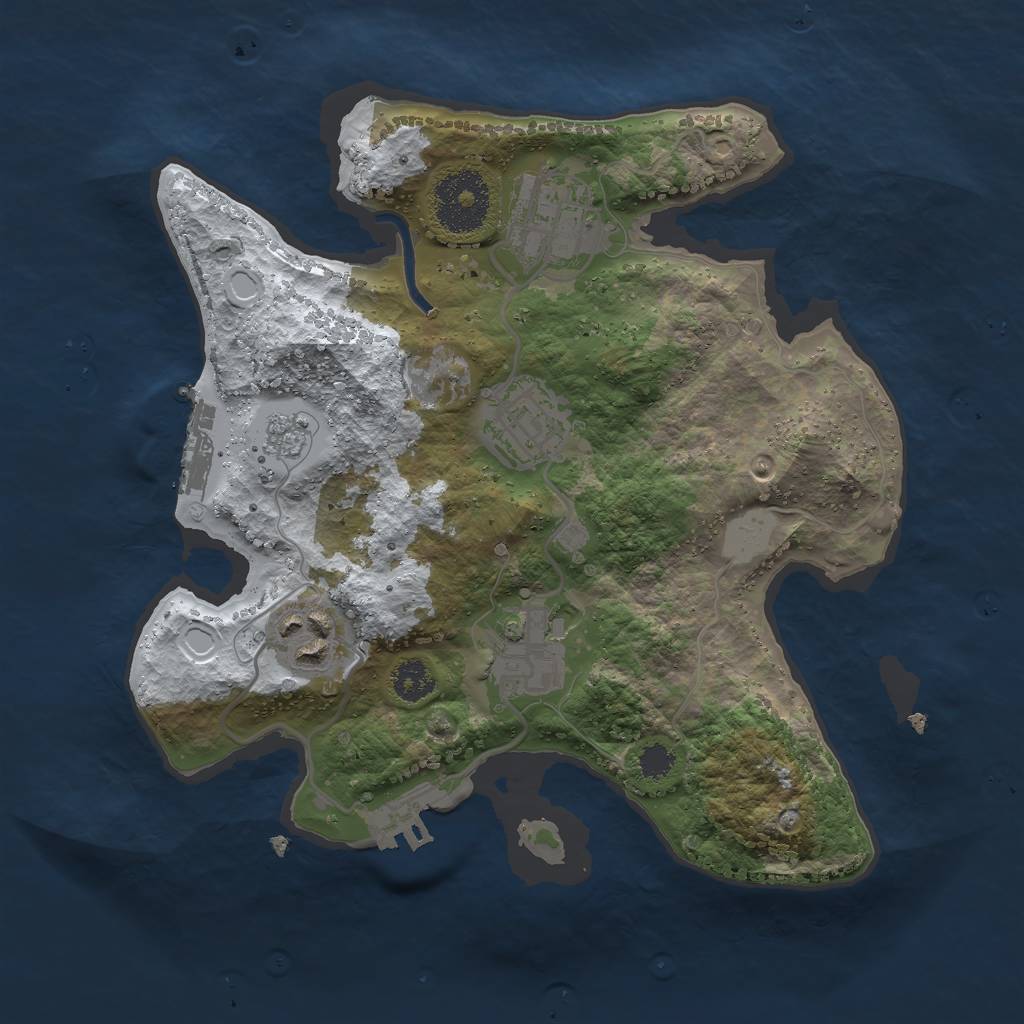 Rust Map: Procedural Map, Size: 2600, Seed: 203869263, 12 Monuments