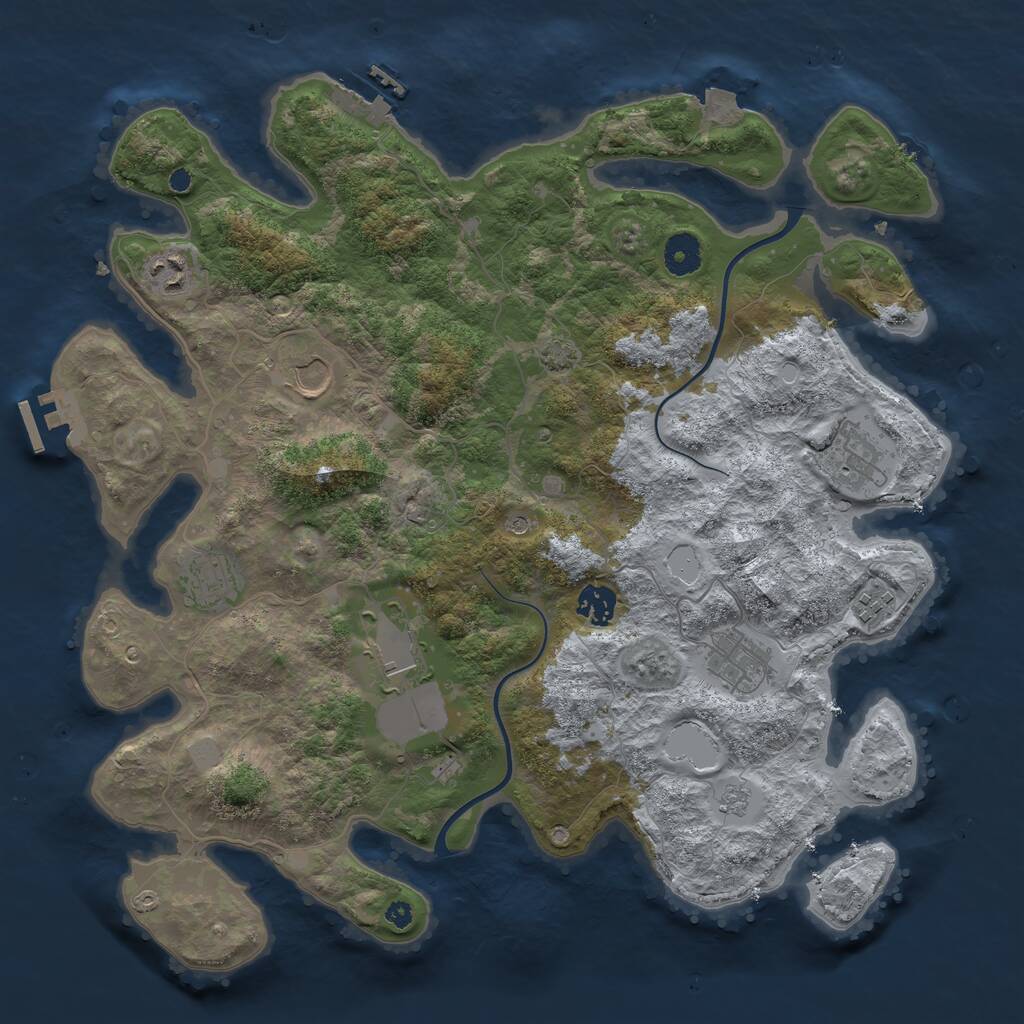 Rust Map: Procedural Map, Size: 3850, Seed: 809879982, 14 Monuments