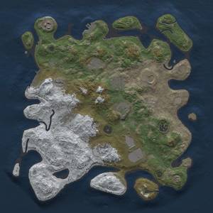 Thumbnail Rust Map: Procedural Map, Size: 3700, Seed: 1733046033, 19 Monuments