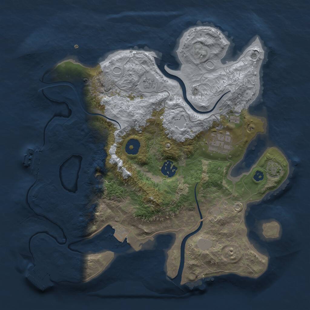 Rust Map: Procedural Map, Size: 3000, Seed: 212211, 8 Monuments
