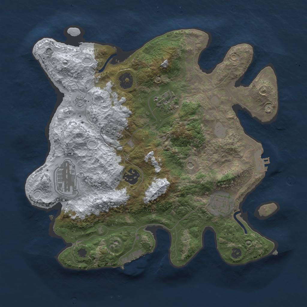 Rust Map: Procedural Map, Size: 3000, Seed: 19438, 14 Monuments