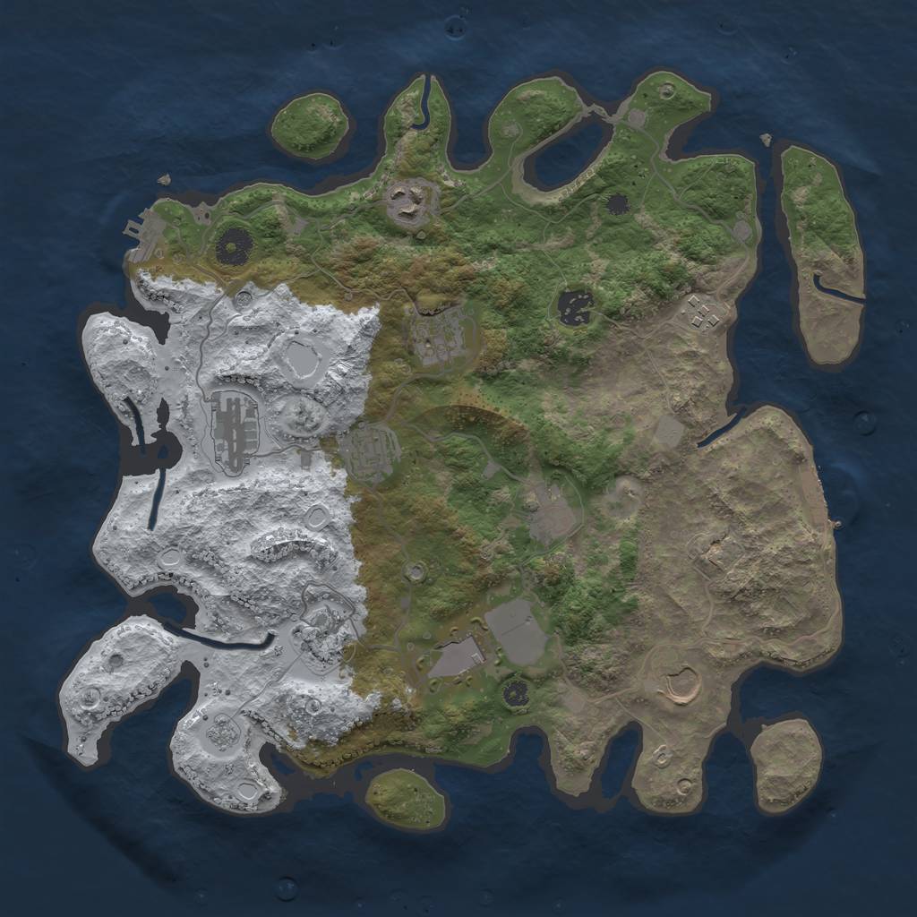 Rust Map: Procedural Map, Size: 3700, Seed: 86136549, 19 Monuments