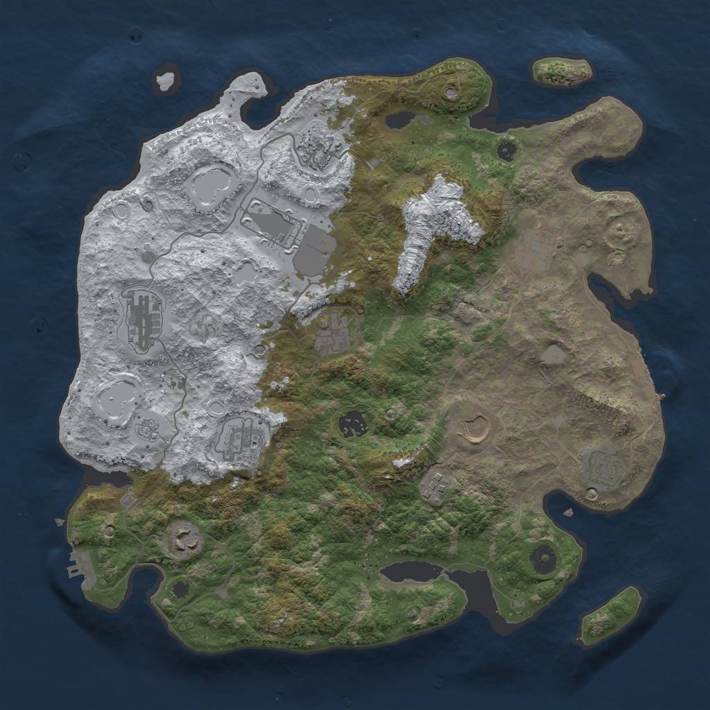 Rust Map: Procedural Map, Size: 3850, Seed: 637971252, 20 Monuments