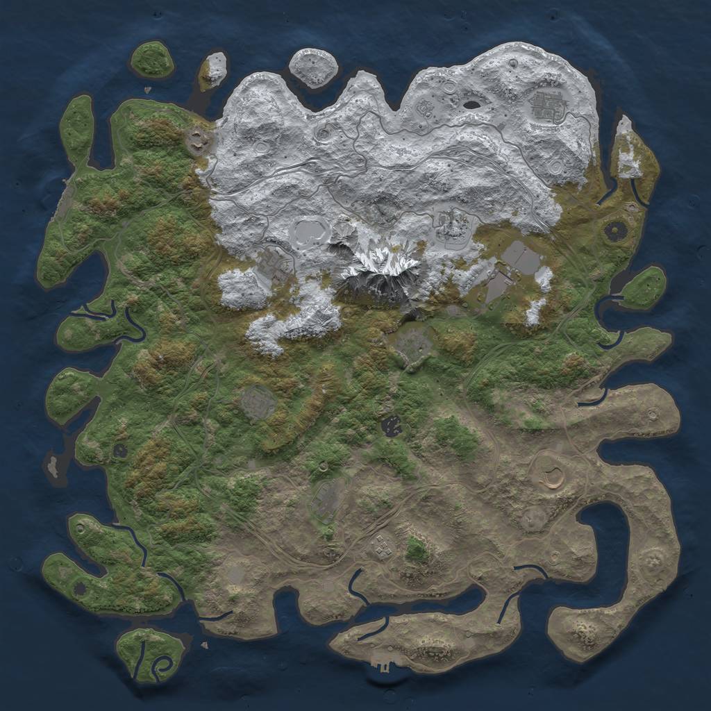 Rust Map: Procedural Map, Size: 5000, Seed: 6898614, 20 Monuments