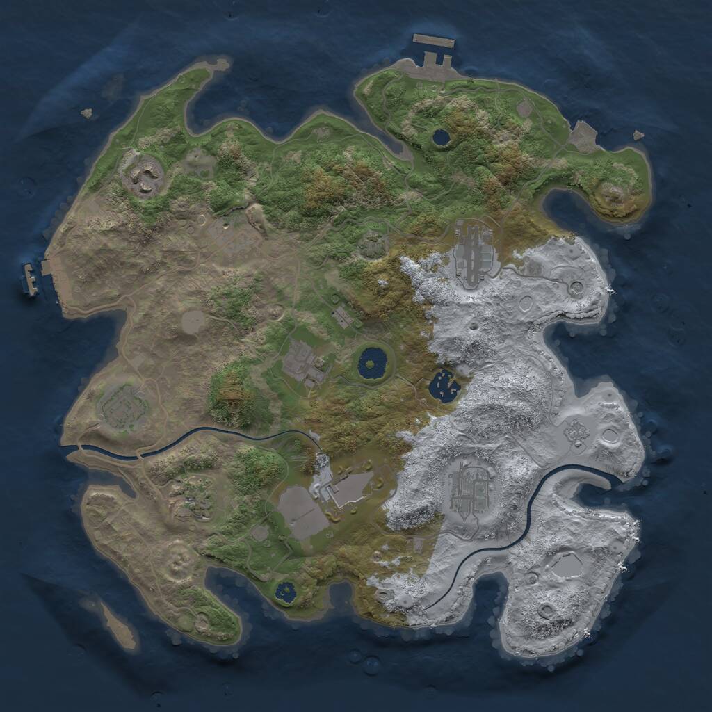 Rust Map: Procedural Map, Size: 3500, Seed: 1819919537, 15 Monuments
