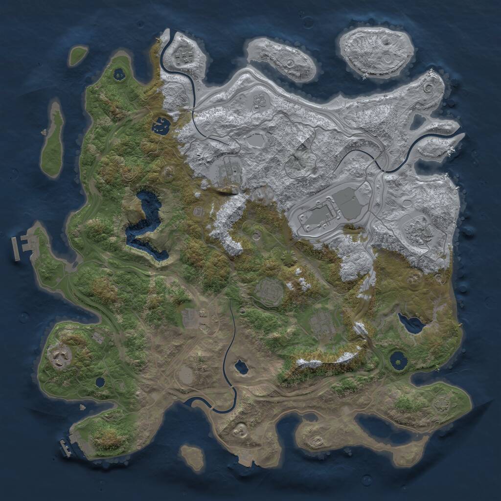 Rust Map: Procedural Map, Size: 4250, Seed: 418337363, 15 Monuments