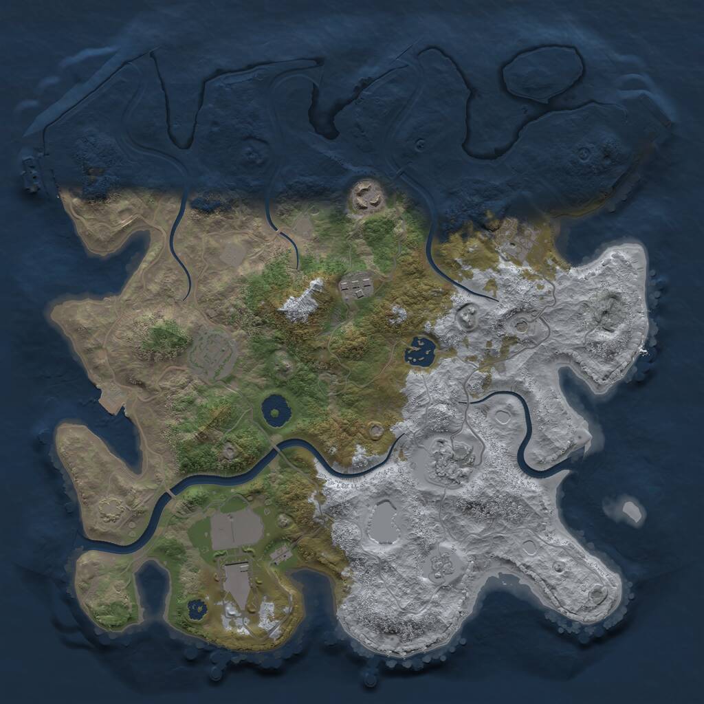 Rust Map: Procedural Map, Size: 3500, Seed: 1115251308, 13 Monuments