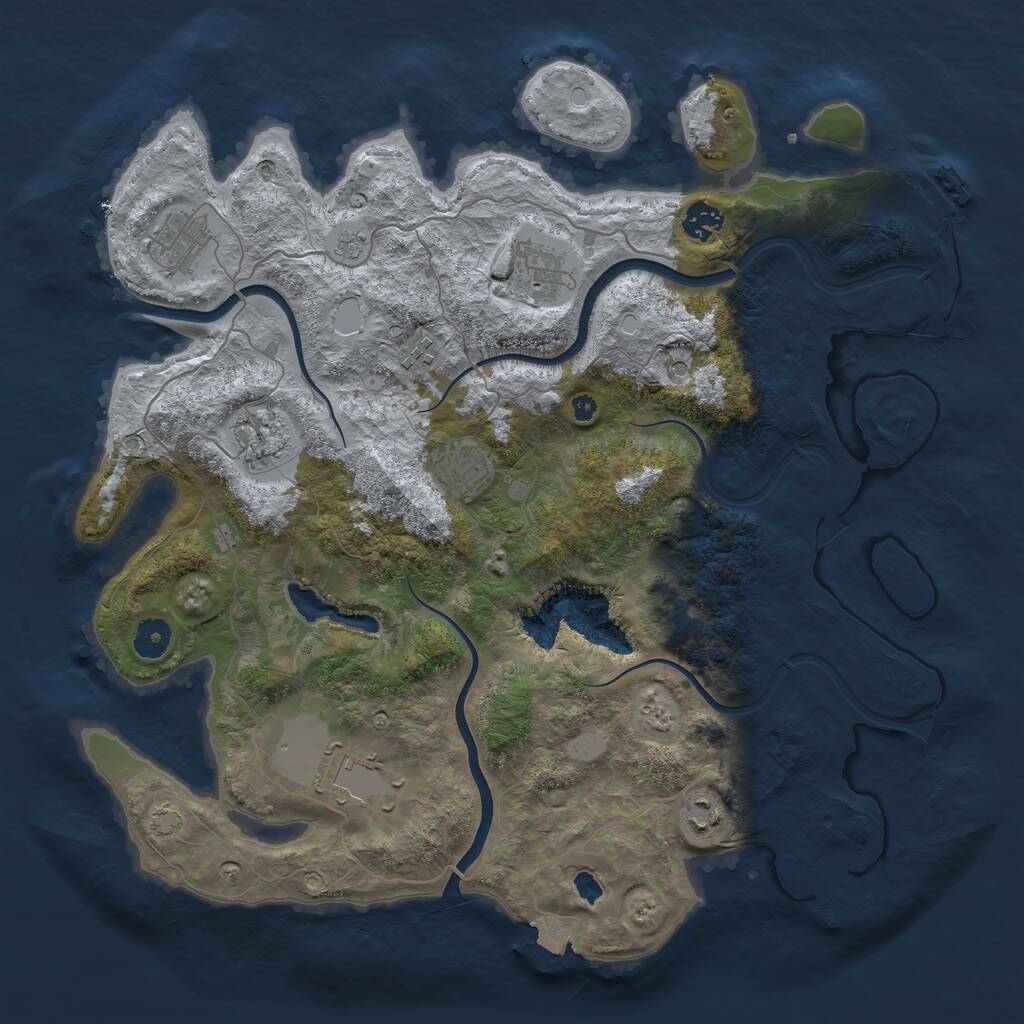 Rust Map: Procedural Map, Size: 4000, Seed: 2537, 14 Monuments