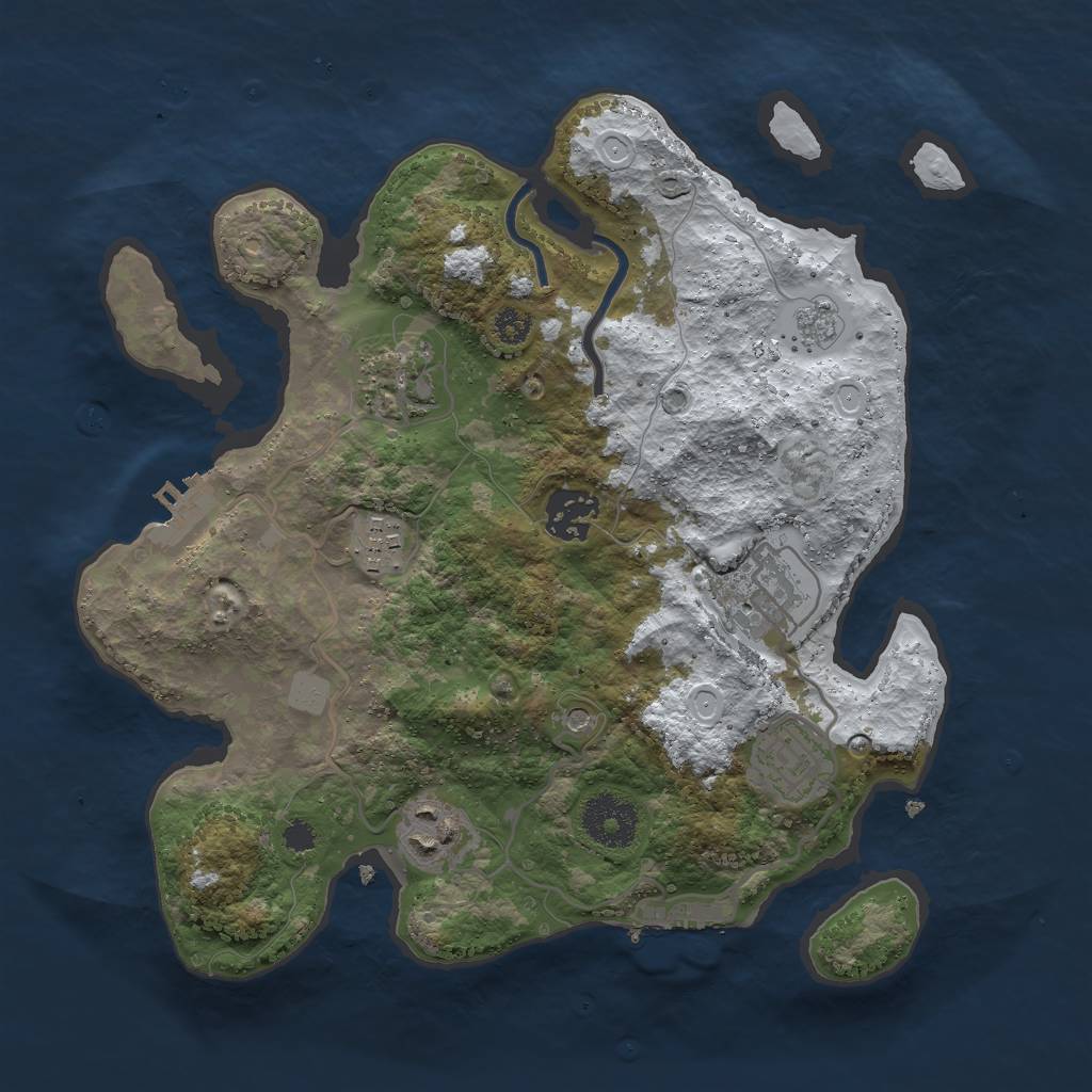 Rust Map: Procedural Map, Size: 3000, Seed: 6655447, 15 Monuments