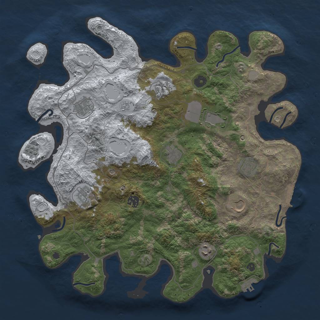 Rust Map: Procedural Map, Size: 4000, Seed: 477786, 19 Monuments