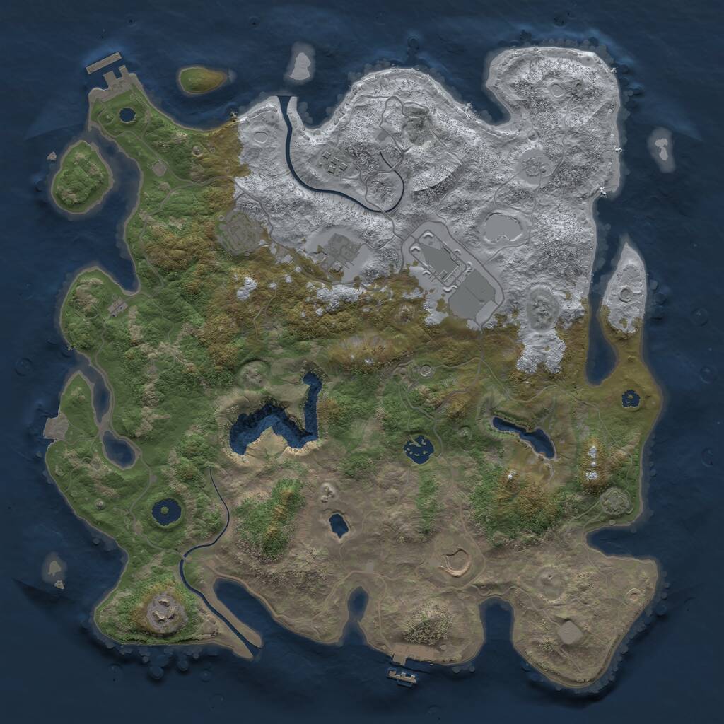 Rust Map: Procedural Map, Size: 4000, Seed: 203442768, 13 Monuments