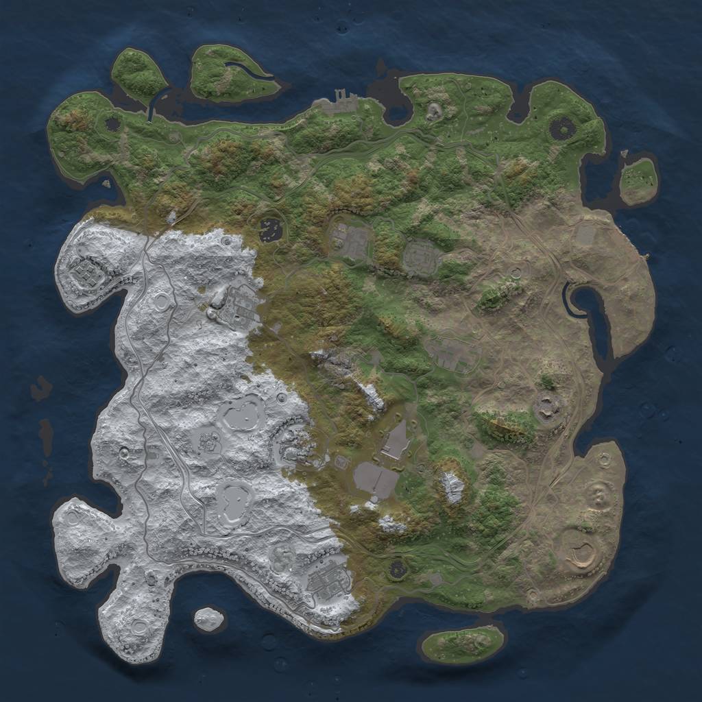 Rust Map: Procedural Map, Size: 4250, Seed: 1818390927, 20 Monuments