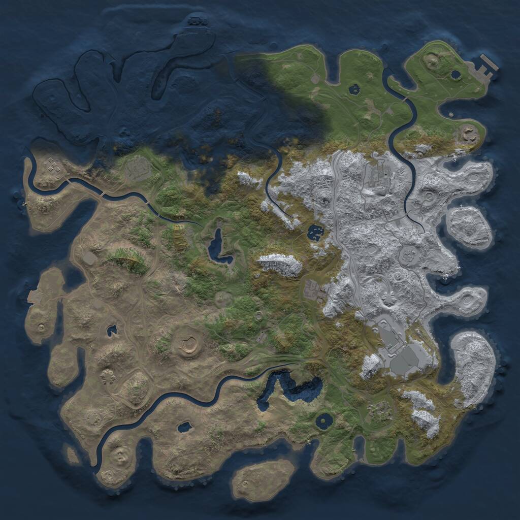 Rust Map: Procedural Map, Size: 4800, Seed: 880265534, 15 Monuments
