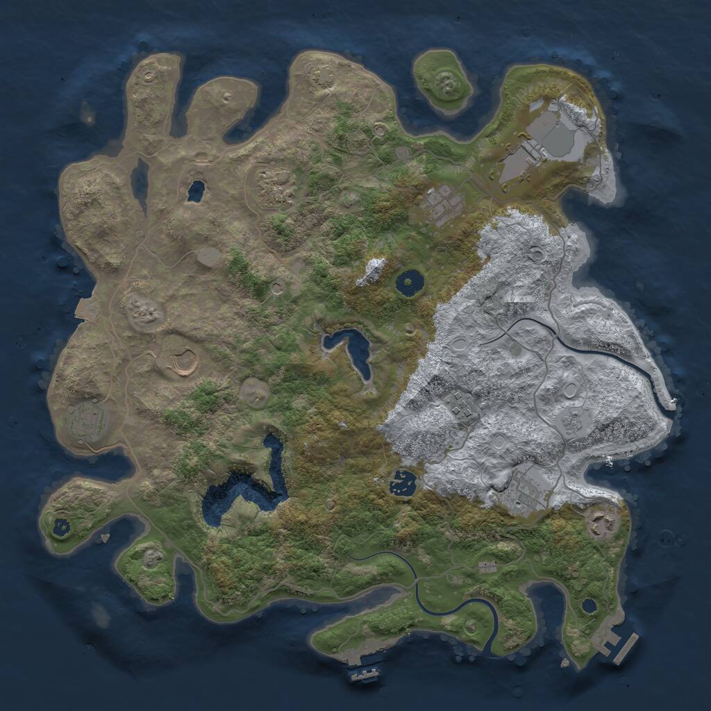 Rust Map: Procedural Map, Size: 4000, Seed: 1366895155, 15 Monuments