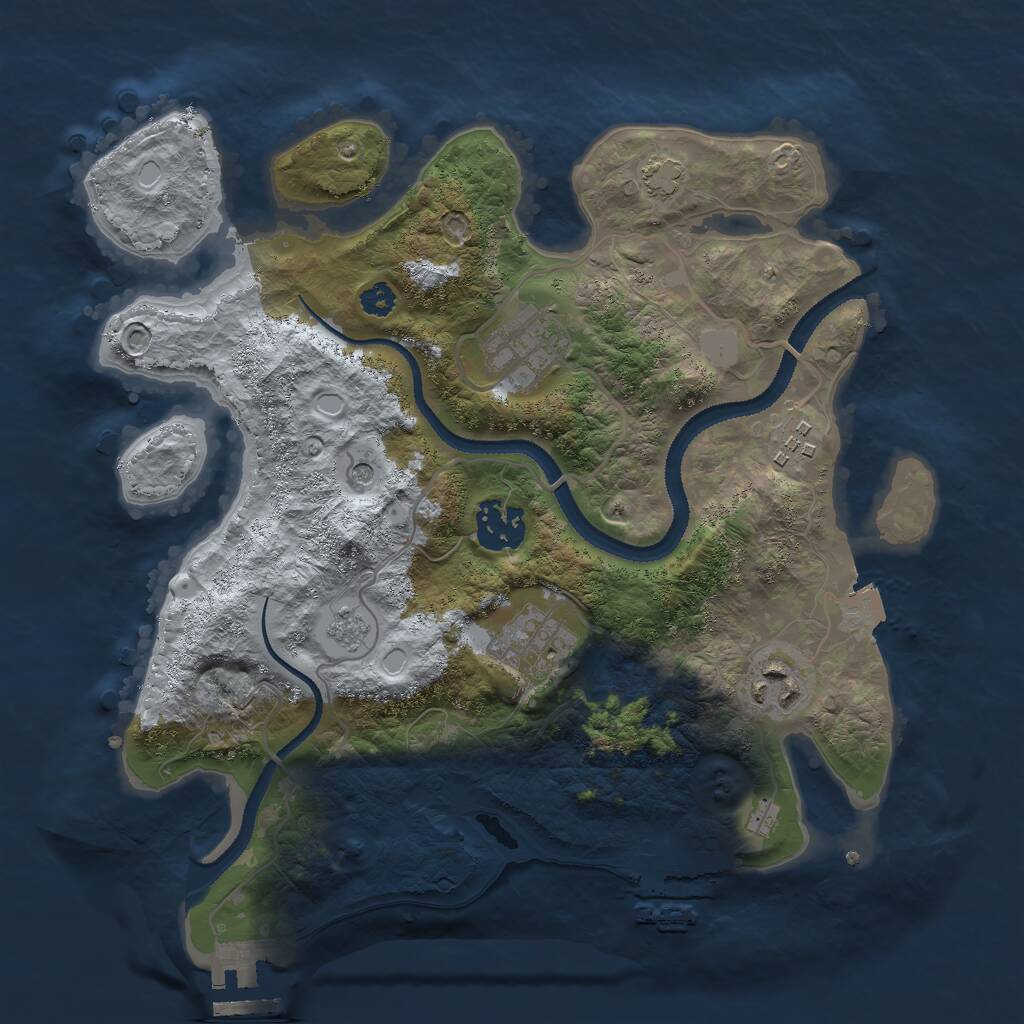 Rust Map: Procedural Map, Size: 3000, Seed: 50154, 11 Monuments