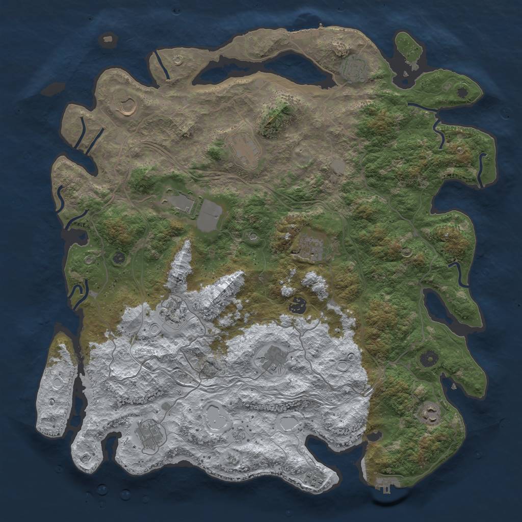 Rust Map: Procedural Map, Size: 4500, Seed: 589464881, 20 Monuments