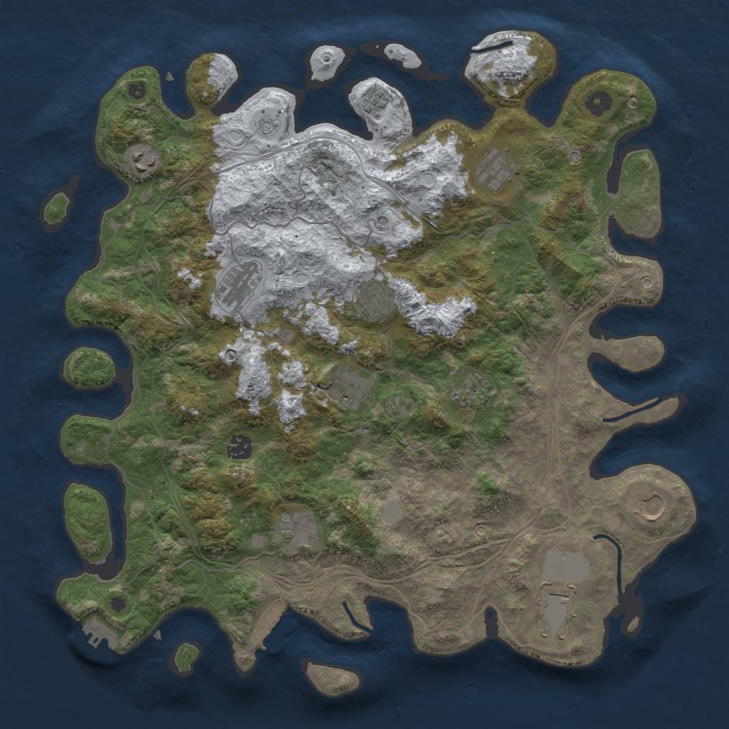 Rust Map: Procedural Map, Size: 4250, Seed: 434861294, 20 Monuments
