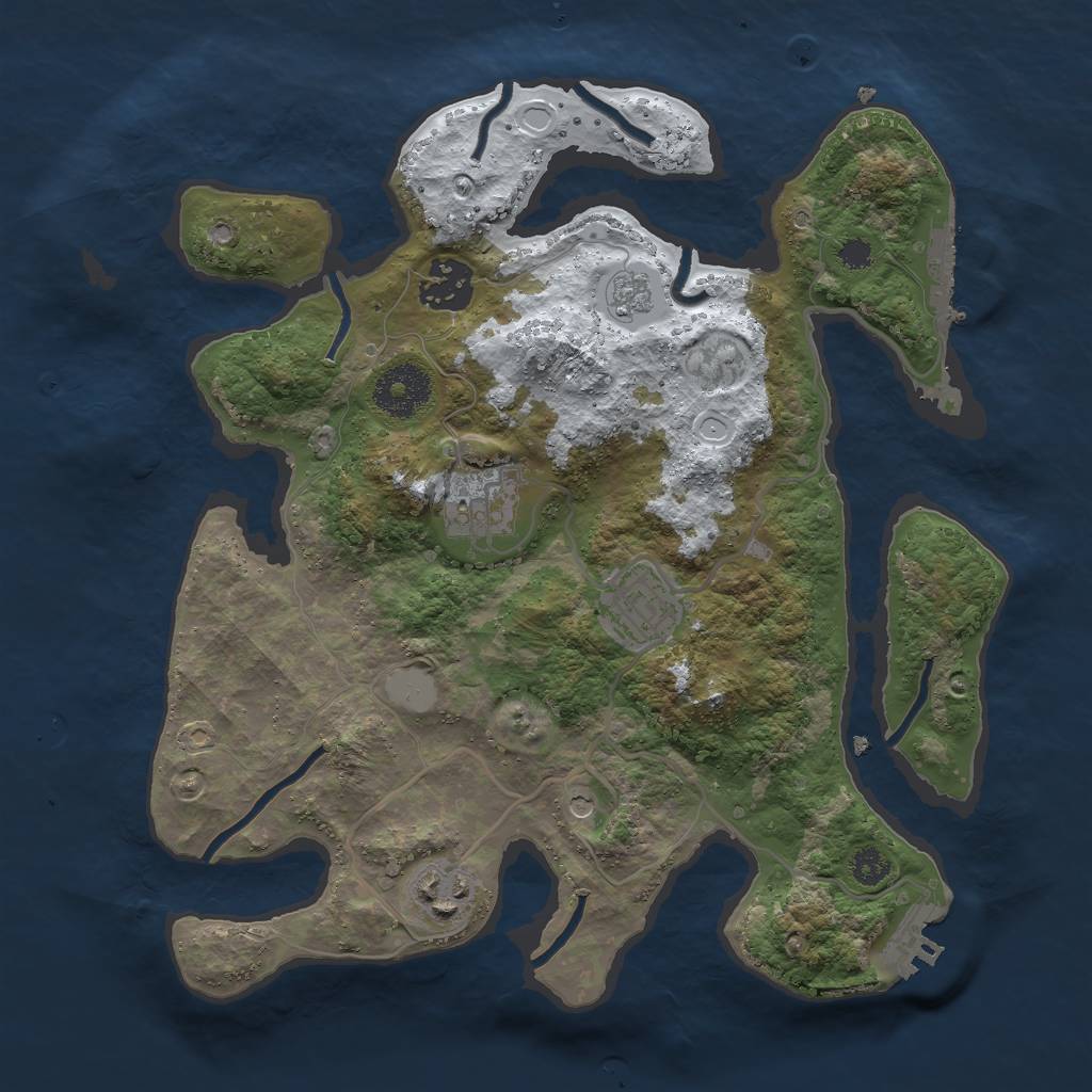 Rust Map: Procedural Map, Size: 3000, Seed: 521158874, 13 Monuments