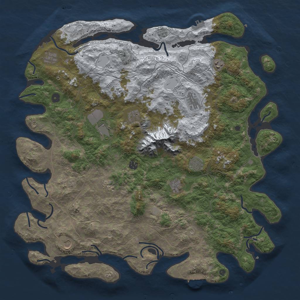 Rust Map: Procedural Map, Size: 5000, Seed: 524525, 20 Monuments