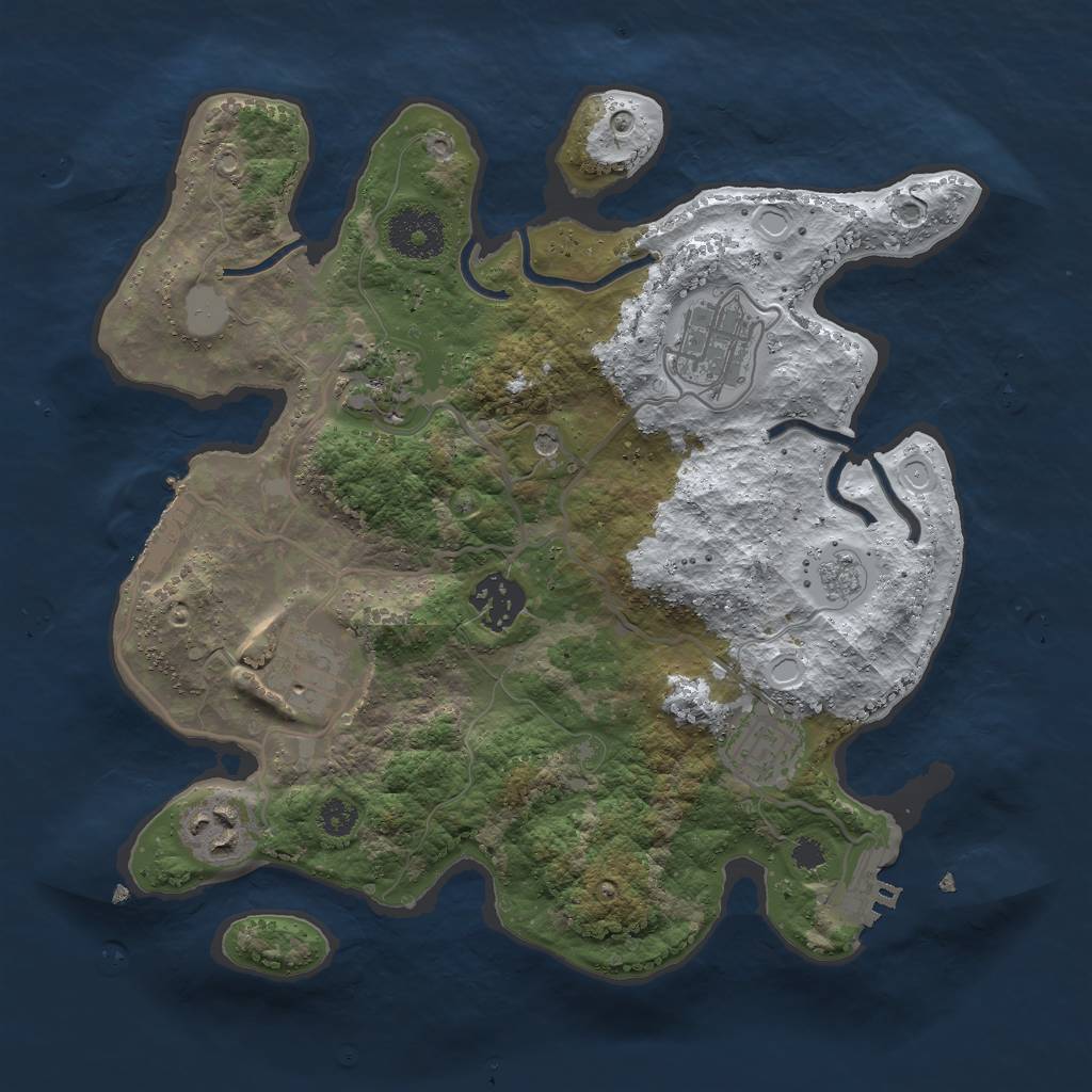 Rust Map: Procedural Map, Size: 3000, Seed: 1167138304, 15 Monuments