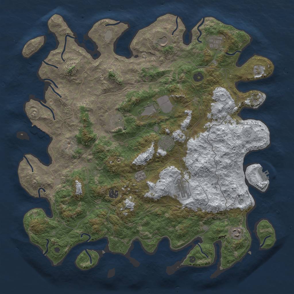 Rust Map: Procedural Map, Size: 4500, Seed: 1732823278, 18 Monuments
