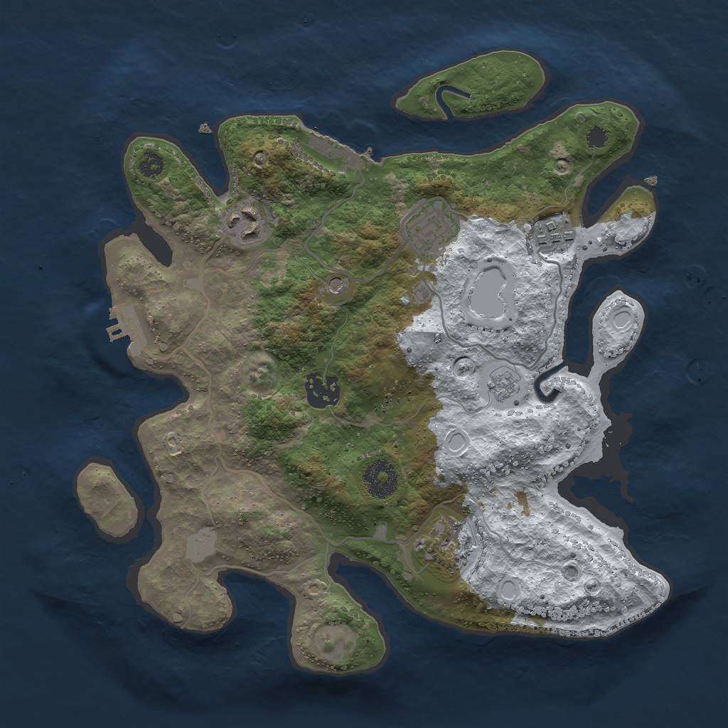 Rust Map: Procedural Map, Size: 3000, Seed: 8514, 14 Monuments