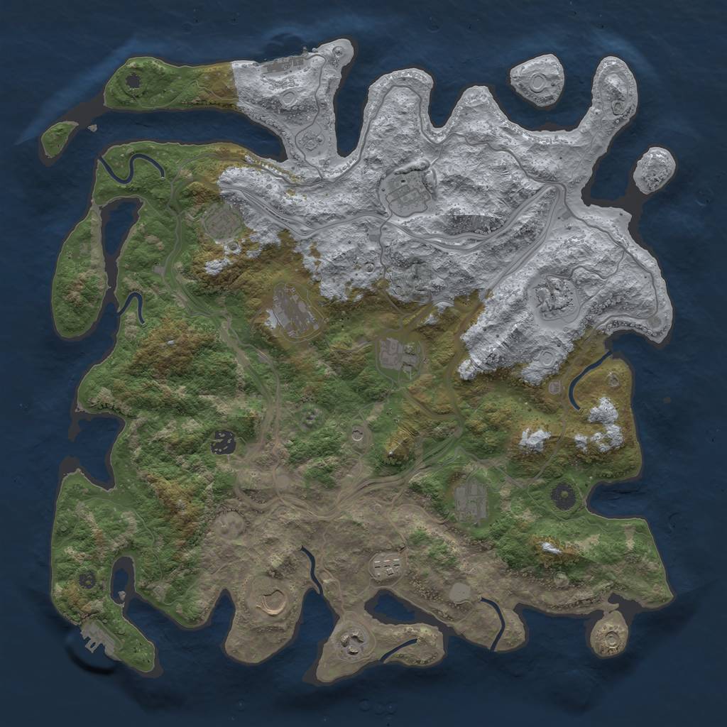 Rust Map: Procedural Map, Size: 4250, Seed: 1979535058, 17 Monuments