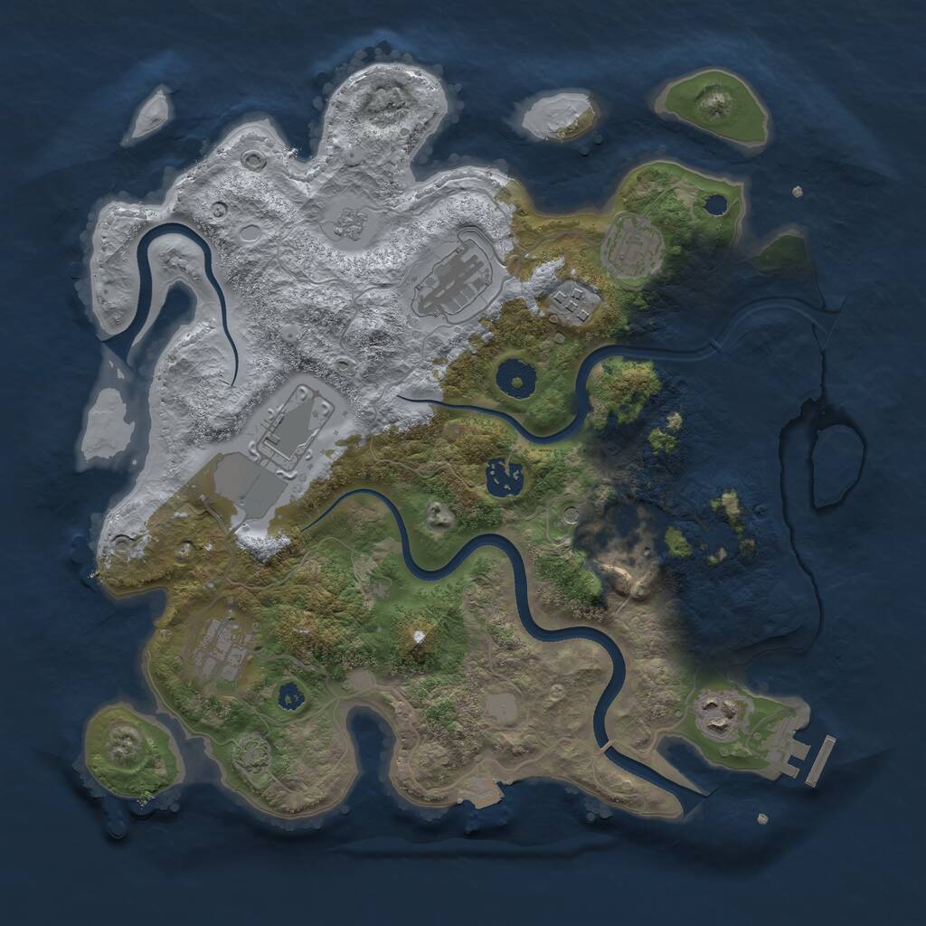 Rust Map: Procedural Map, Size: 3500, Seed: 6788876, 13 Monuments